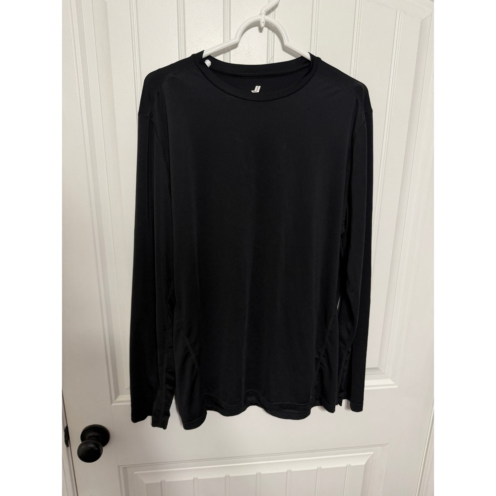 Joe Fresh Performance Shirt Mens Medium Black Long Sleeve Activewear EUC
